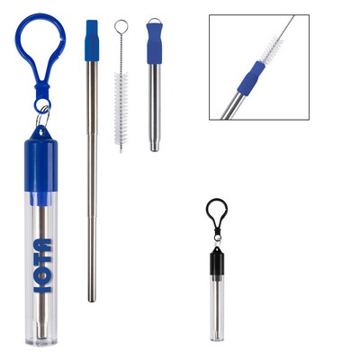 Collapsible Stainless Steel Straw Kit